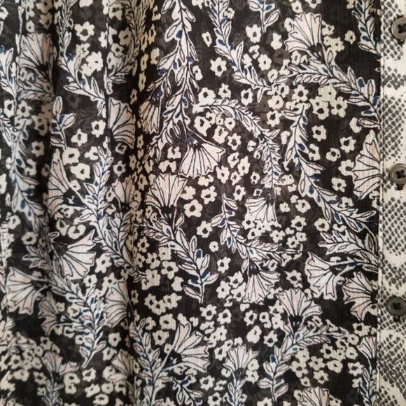 NWT Free People Dani Oversized Buttondown Shirt – Black Combo - Small - Picture 7 of 12